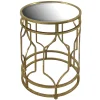 * Mirror Top Table With Gold Quatrefoil Base, Small Promotion Clearance