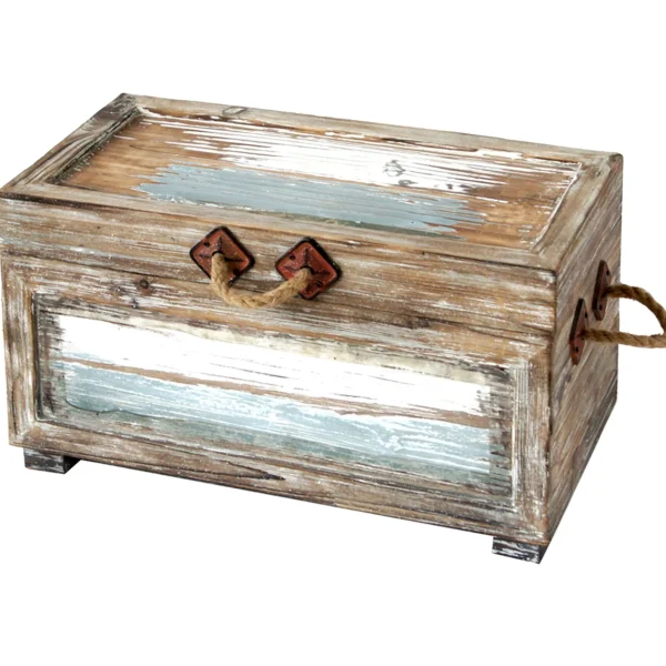 * Nantucket Weathered Wood Decorative Storage Trunk, Small Discount Online Hot