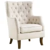 * Norfolk White Tufted Accent Chair, Kd Opening Sales Hot