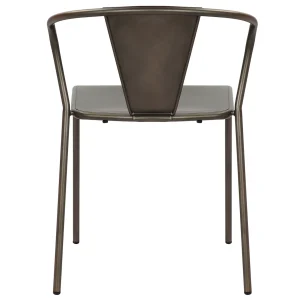 * Nova Dark Grey Metal Dining Chair Less Expensive Store