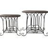 * Oval Wood Top Gothic Table With Brown Arch Decorative Metal, Small Good Quality Sale