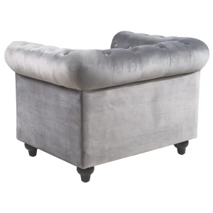 * Providence Chesterfield Grey Velvet Tufted Chair Fashion Online