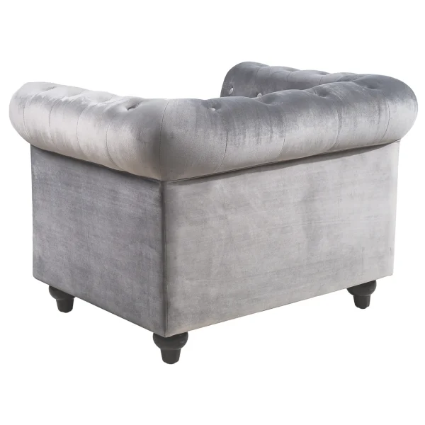 * Providence Chesterfield Grey Velvet Tufted Chair Fashion Online
