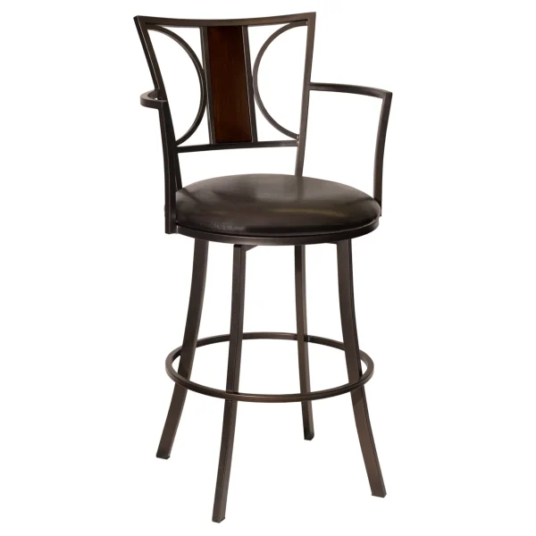 * Renata Oversized Faux Leather Barstool, 30 , Kd Discount Flash Sale