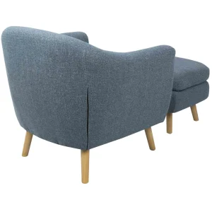 * Rockwell Accent Chair & Ottoman Set, Blue Bargain Sale Store