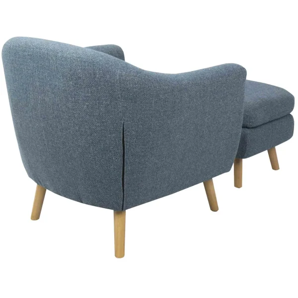 * Rockwell Accent Chair & Ottoman Set, Blue Bargain Sale Store