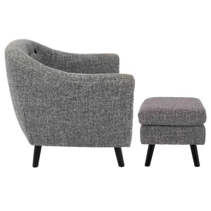 * Rockwell Accent Chair & Ottoman Set, Salt & Pepper Opening Sales Fashion