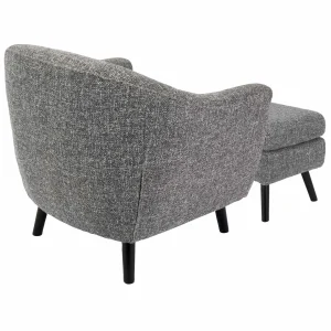 * Rockwell Accent Chair & Ottoman Set, Salt & Pepper Opening Sales Fashion