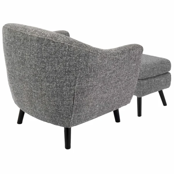 * Rockwell Accent Chair & Ottoman Set, Salt & Pepper Opening Sales Fashion