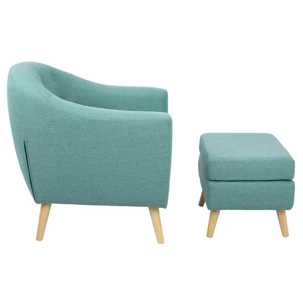 * Rockwell Accent Chair & Ottoman Set, Teal Clearance Cheap