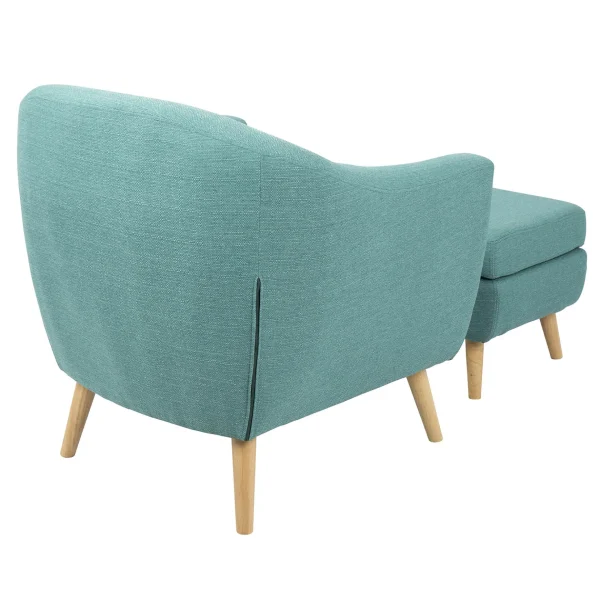 * Rockwell Accent Chair & Ottoman Set, Teal Clearance Cheap