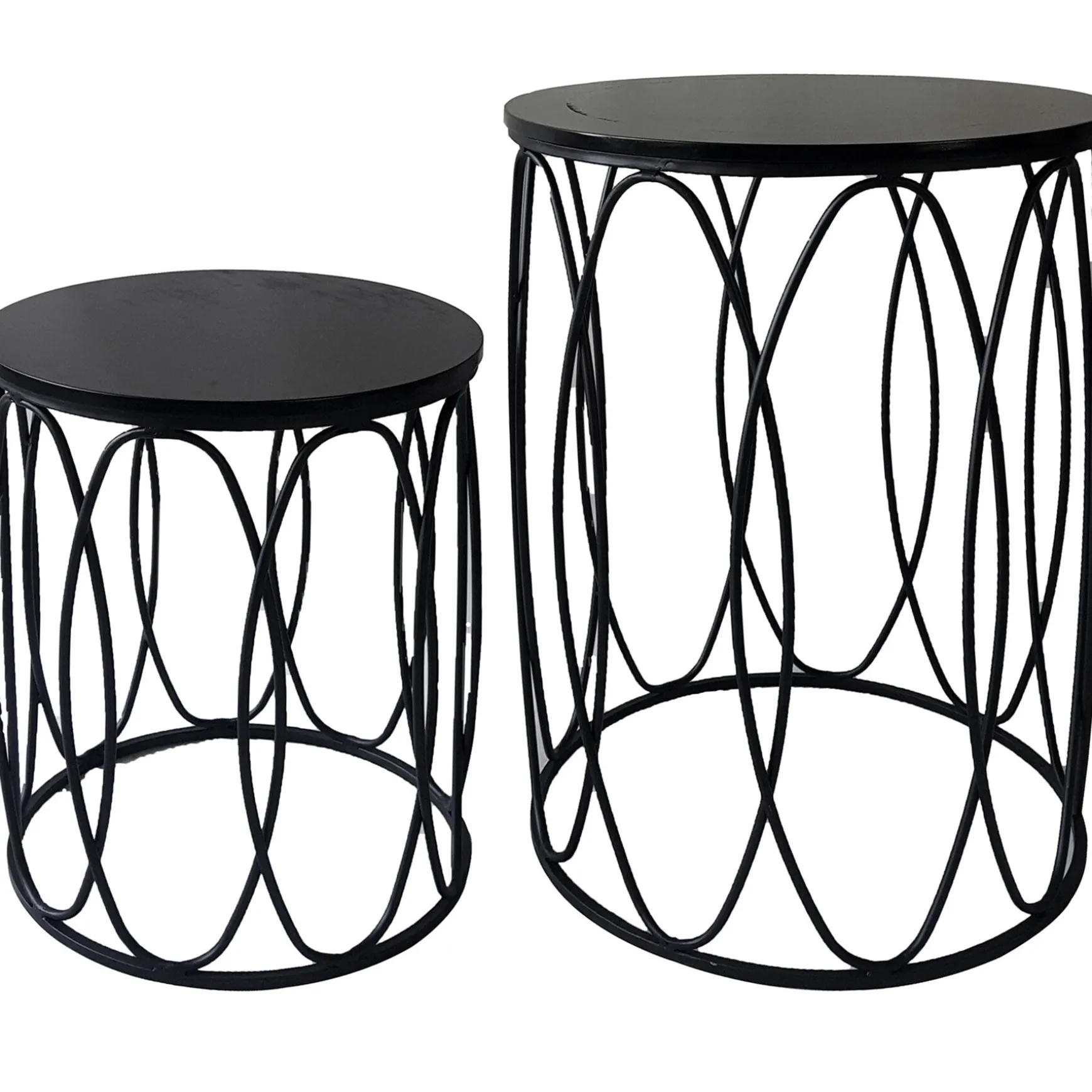 * Round Wood Top With Oval Metal Table, Large Online Discount Outlet