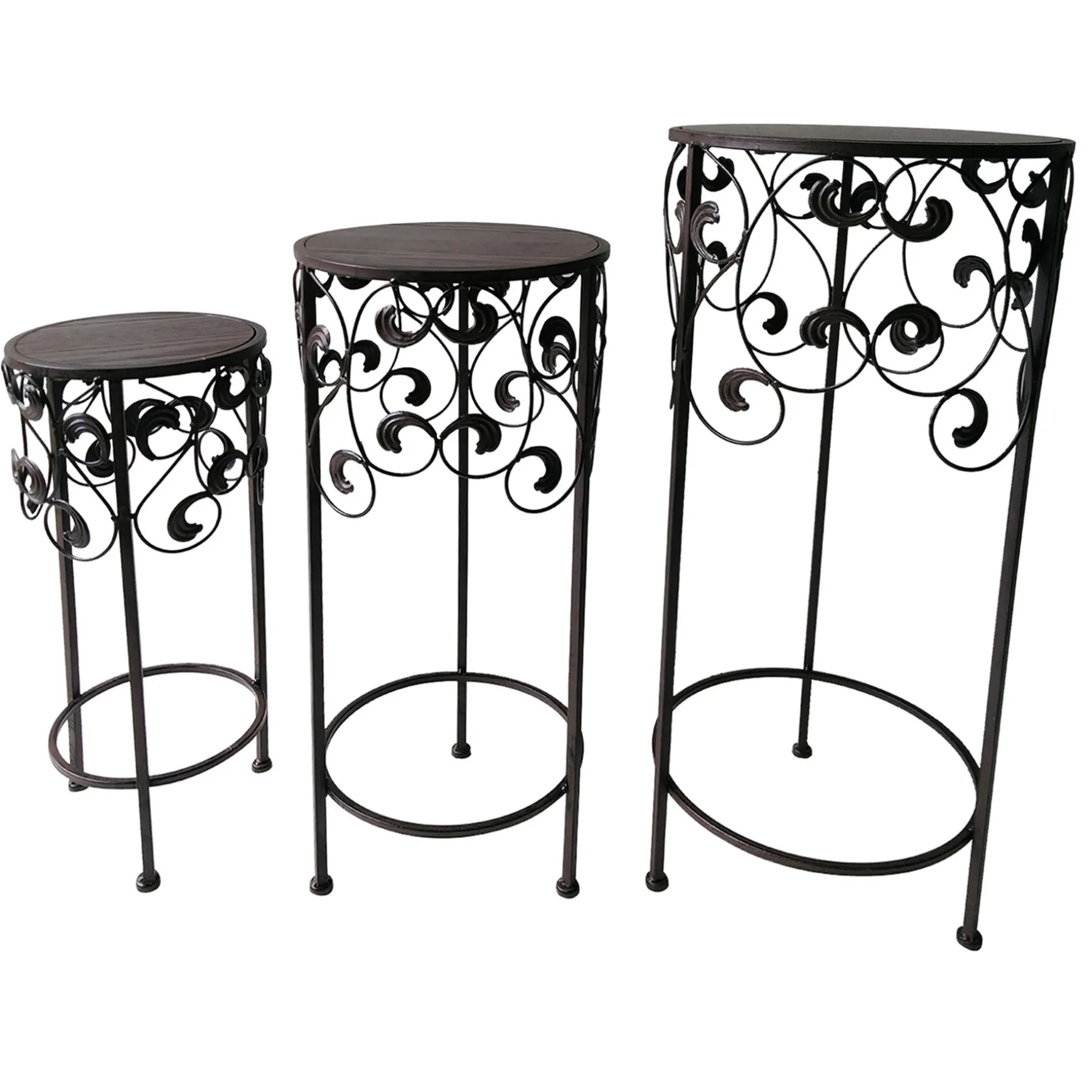 round_wood_top_with_scroll_metal_plant_stand_small_opening_sales_0.webp * Round Wood Top With Scroll Metal Plant Stand, Small Opening Sales New