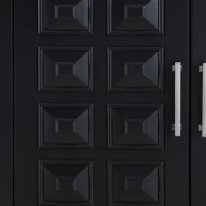 * Sadie 2-Drawer Geometric Cabinet, Black Outlet Outlet