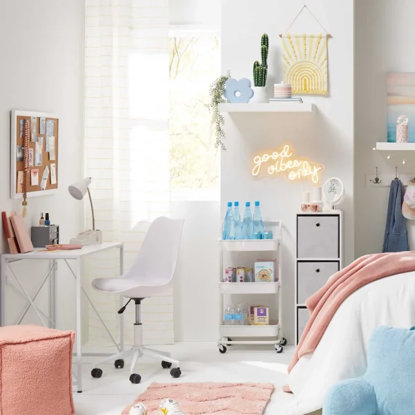 * Sally White Adjustable Office Chair Promotion Online