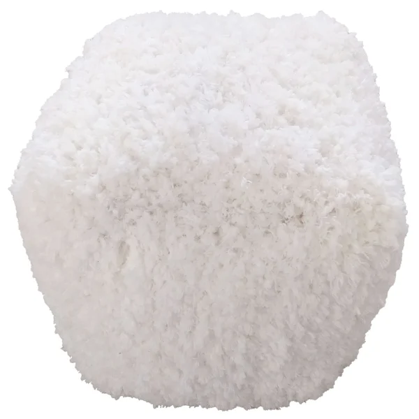 * Sammy Shag Pouf, Ivory Opening Sales Cheap