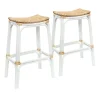 * Set Of 2 Indah Rattan Backless Barstool, White Online Discount Best Sale