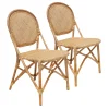 * Set Of 2 Indah Rattan Bistro Dining Chairs Low Price Sale