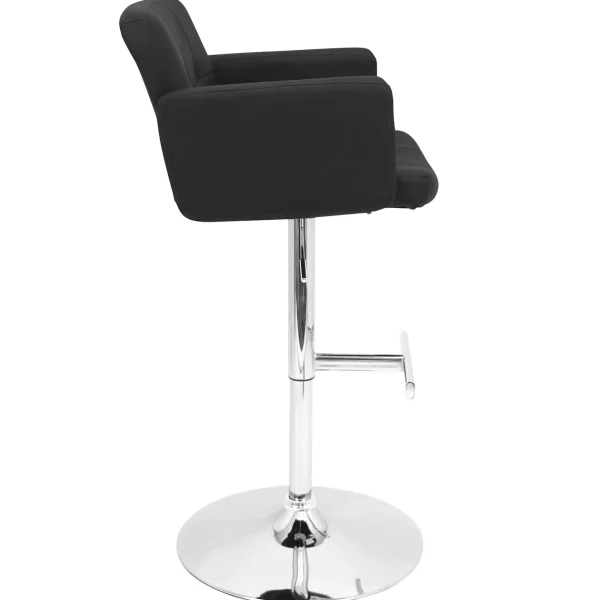 * Stout Black Faux Leather Adjustable Barstool Promotion Sale