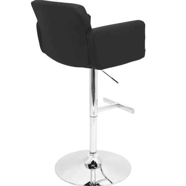 * Stout Black Faux Leather Adjustable Barstool Promotion Sale