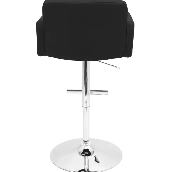 * Stout Black Faux Leather Adjustable Barstool Promotion Sale