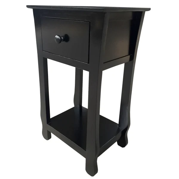 * Theodore Black 1-Drawer Thick Leg End Table, 26 Cheaper Discount