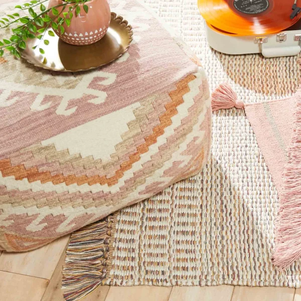 * Tracey Boyd Woven Kilim Pouf, 20 13 Low Price Clearance