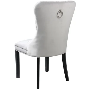 * Velvet Grey Tufted Ring Back Dining Chair Discount Online Discount