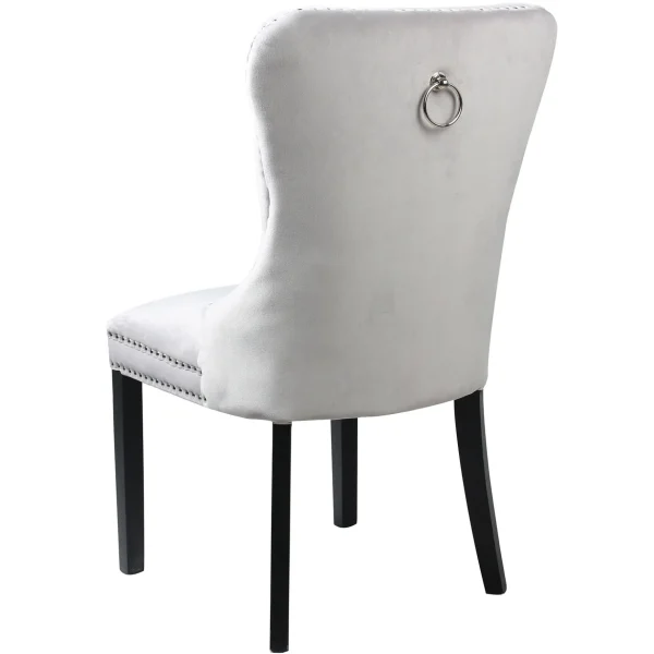 * Velvet Grey Tufted Ring Back Dining Chair Discount Online Discount
